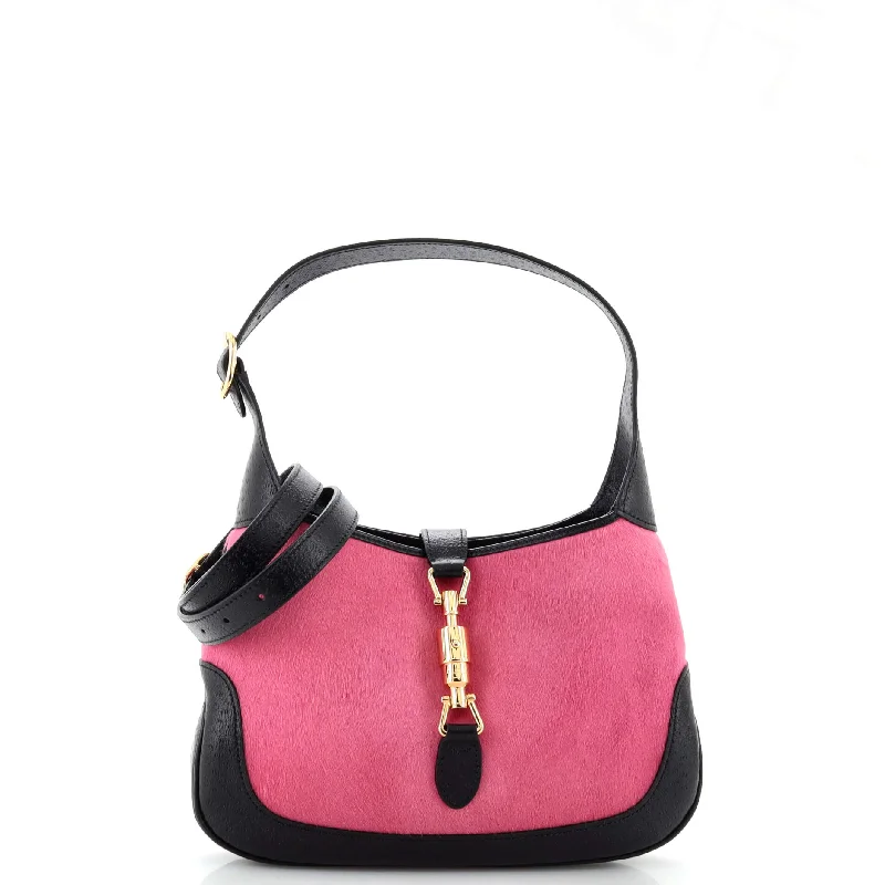 Women's Hobo Bags with a Hidden Compartment for Valuables in BlackJackie 1961 Hobo Calf Hair Mini