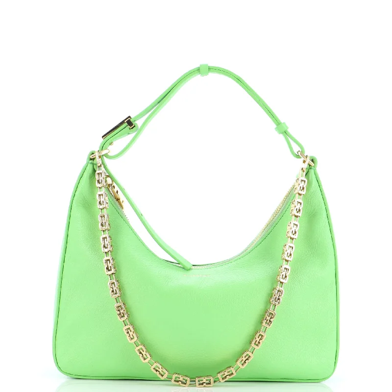 Waterproof Women's Hobo Bags in Green for Outdoor ActivitiesMoon Cut Out Bag Leather Small