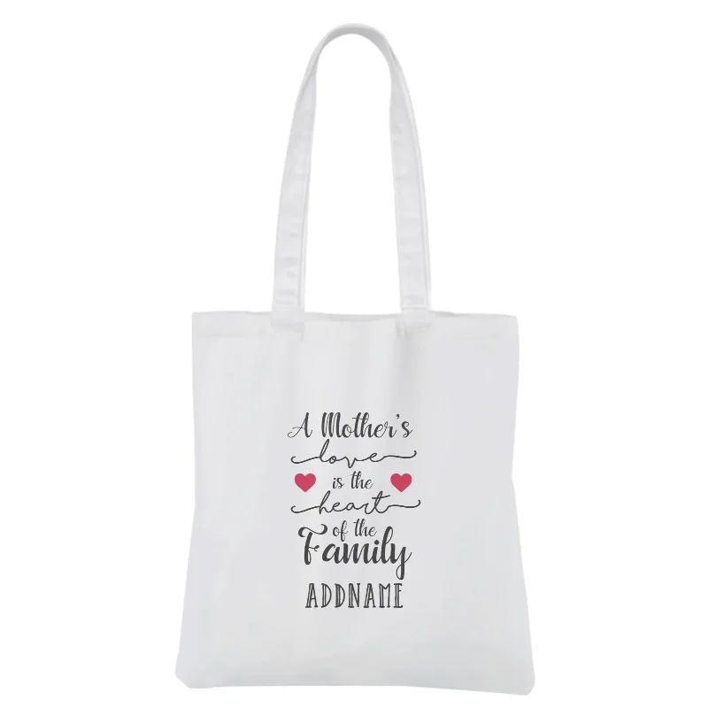 Recycled Canvas Shoulder Bag for Eco - Conscious Consumers[MOTHER'S DAY 2021] A Mother's Love Is The Heart of the Family White Canvas Bag