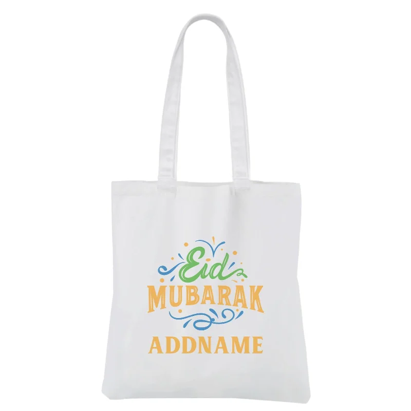 Plus - Size Canvas Tote Bag for Carrying Large ItemsEid Mubarak Citrusy White Canvas Bag