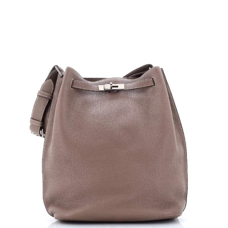 Vintage - Inspired Women's Hobo Bags in Tan Leather with Brass HardwareSo Kelly Bag Togo 26