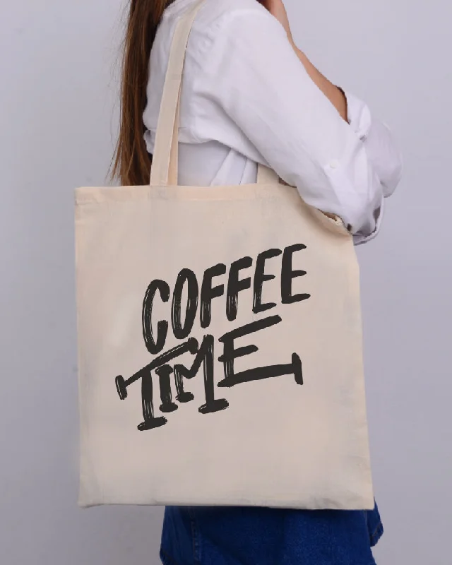 Metallic Tote Bag in Rose Gold with Chain Handles for a Glamorous Night OutCoffee Time Design - Coffee Shop Tote Bags