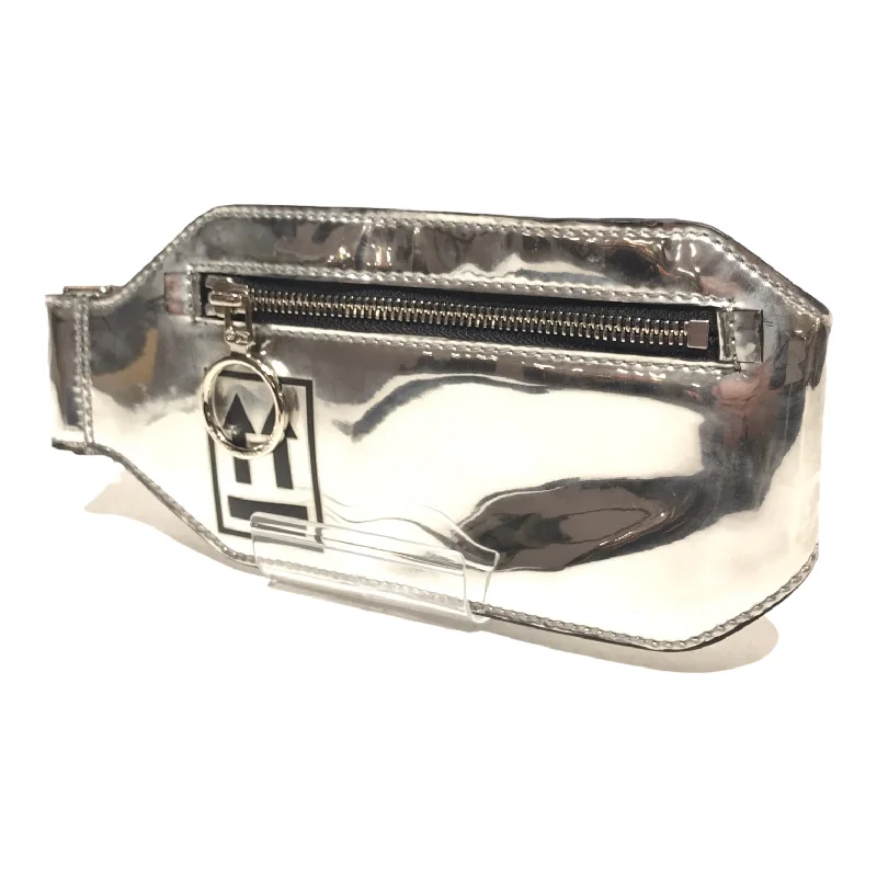 Mirrored Clutch in Silver for Futuristic - Themed GatheringsOFF-WHITE//Pouch//SLV/Others/Plain