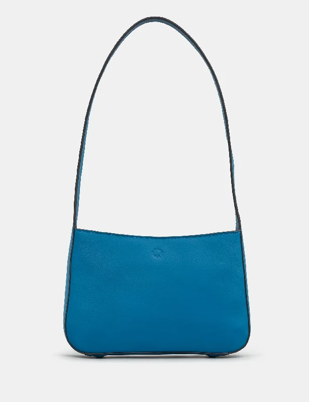 Shoulder Bag with Geometric Pattern in Multicolor for a Contemporary StyleAspen Petrol Blue Leather Shoulder Bag