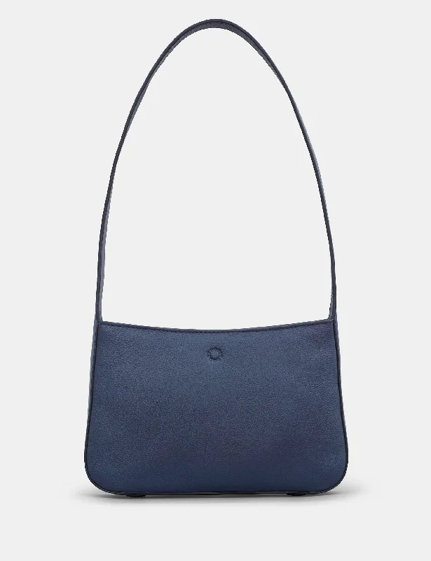 Embroidered Denim Shoulder Bag in Blue for a Vintage VibeAspen Navy Leather Shoulder Bag