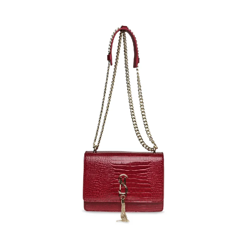 Pvc Shoulder Bag in Clear with Glitter for a Fun and Modern LookBAMARA-T BURGUNDY