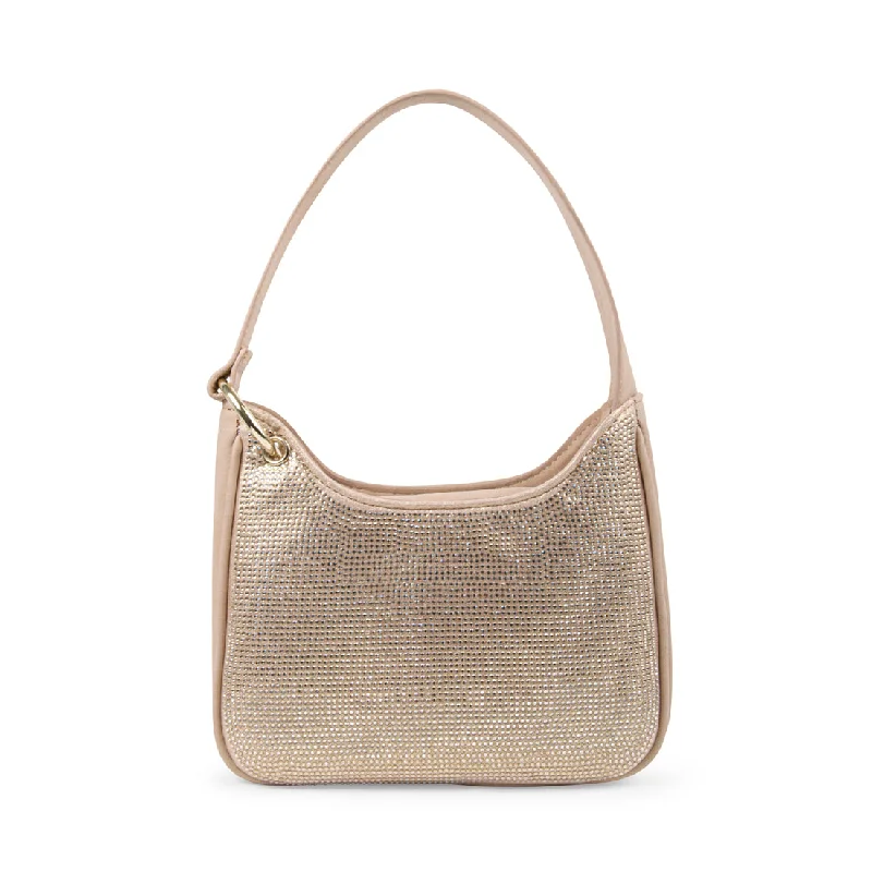 Canvas and Leather Combo Shoulder Bag in Tan for a Rustic LookBCARLO-R BLUSH