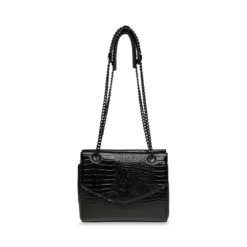 Leather Shoulder Bag with Magnetic Closure in Black for Quick AccessBCYNDERS BLACK