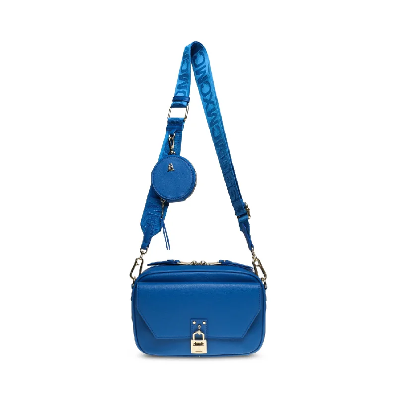 Pvc Shoulder Bag in Clear with Glitter for a Fun and Modern LookBLIGHT-P BLUE