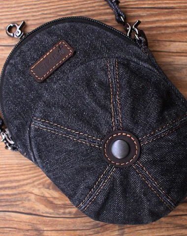 Metallic Crossbody Bag in Silver for New Year's Eve and Special CelebrationsBlue Unique Denim Cap Mini Shoulder Bag Belt Pouch Denim Cap Phone Women Crossbody Bag