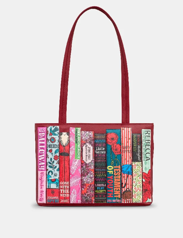 Pvc Shoulder Bag in Clear with Glitter for a Fun and Modern LookBookworm Cherry Red Leather Shoulder Bag