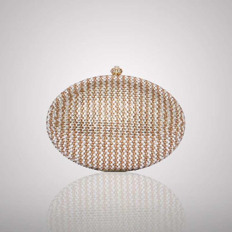 Suede Clutch with Tassel Details in Olive for Fall SoireesGold & White Oval Swarovski Clutch | C831