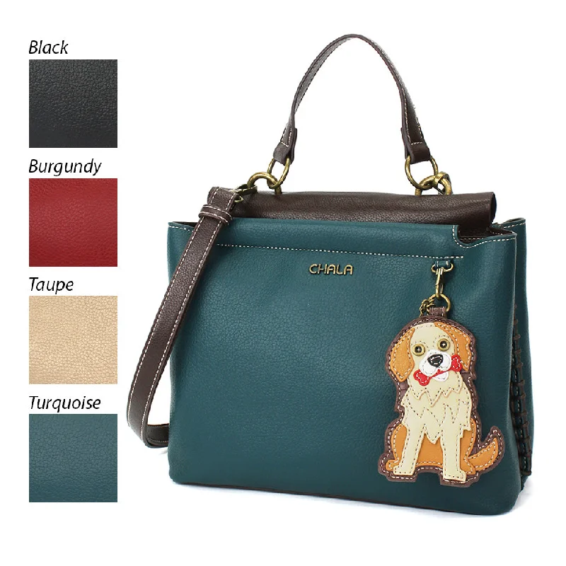 Mini - Sized Women's Handle Bags in Red for a Pop of Color at PartiesCharming Satchel - Golden Retriever