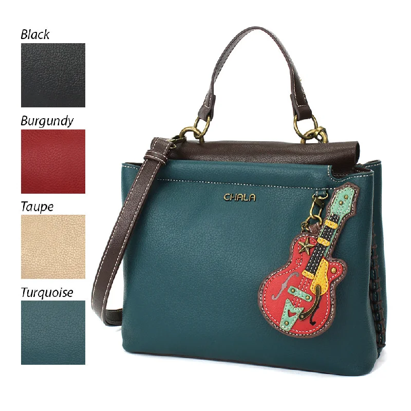 Leather - Trimmed Women's Handle Bags in Denim for a Casual and Cool AppearanceCharming Satchel - Guitar