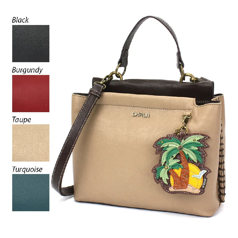 Luxury Designer Women's Handle Bags in Patent Leather for High - End EventsCharming Satchel - Palm Tree