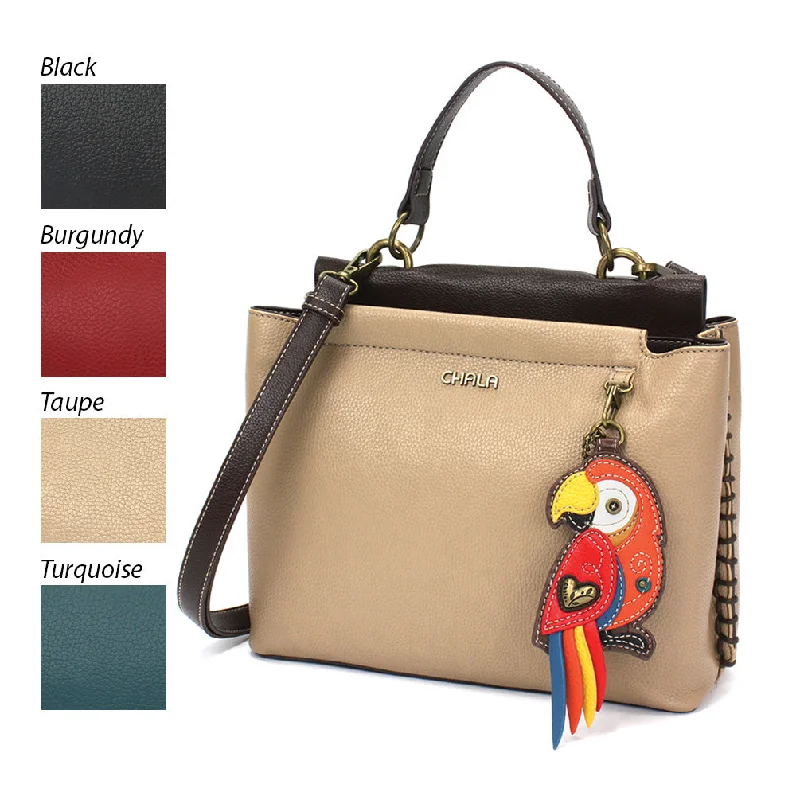 Leather - Trimmed Women's Handle Bags in Denim for a Casual and Cool AppearanceCharming Satchel - Parrot Red