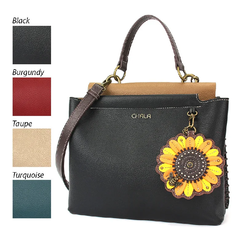 Studded Women's Handle Bags in Burgundy for an Edgy and Punk - Inspired StyleCharming Satchel - Sunflower