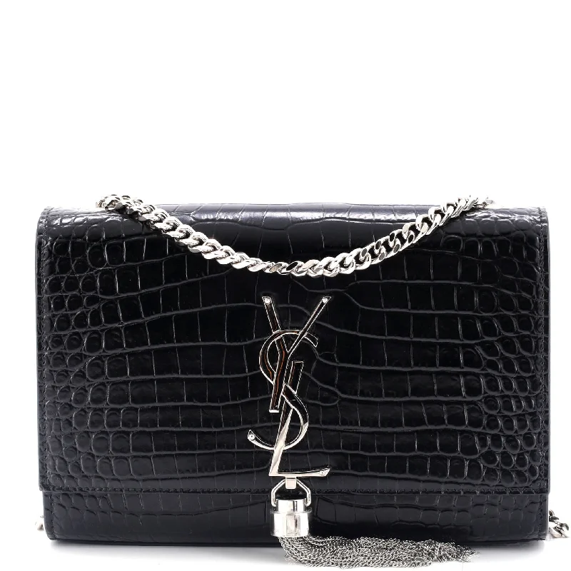 Geometric - Printed PVC Crossbody Bag in Multicolor for Trendy Street StyleClassic Monogram Tassel Crossbody Bag Crocodile Embossed Leather Small