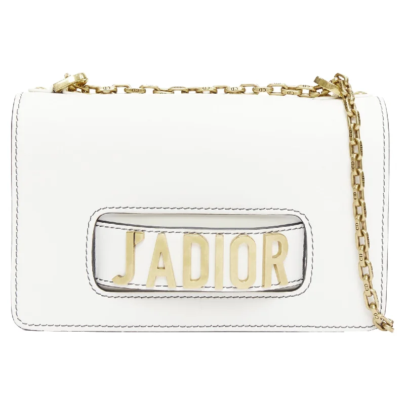 Leather - Trimmed Denim Crossbody Bag in Blue for a Vintage - Inspired LookDior J'Adior Medium leather letter chain flap crossbody bag