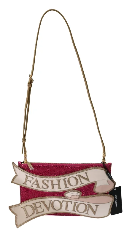 Vegan Leather Shoulder Bag in Gray for Ethical Fashion LoversDolce & Gabbana Glamorous Pink Glittered CLEO Clutch Purse