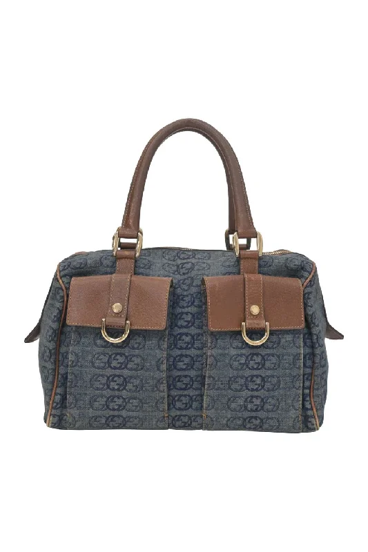 Leather - Trimmed Women's Handle Bags in Denim for a Casual and Cool Appearance[WB6193] Gucci | Top Handle Bag