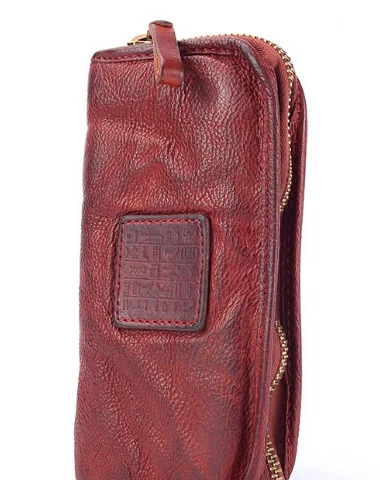 Handmade long wallet leather men phone zip clutch vintage wallet for men