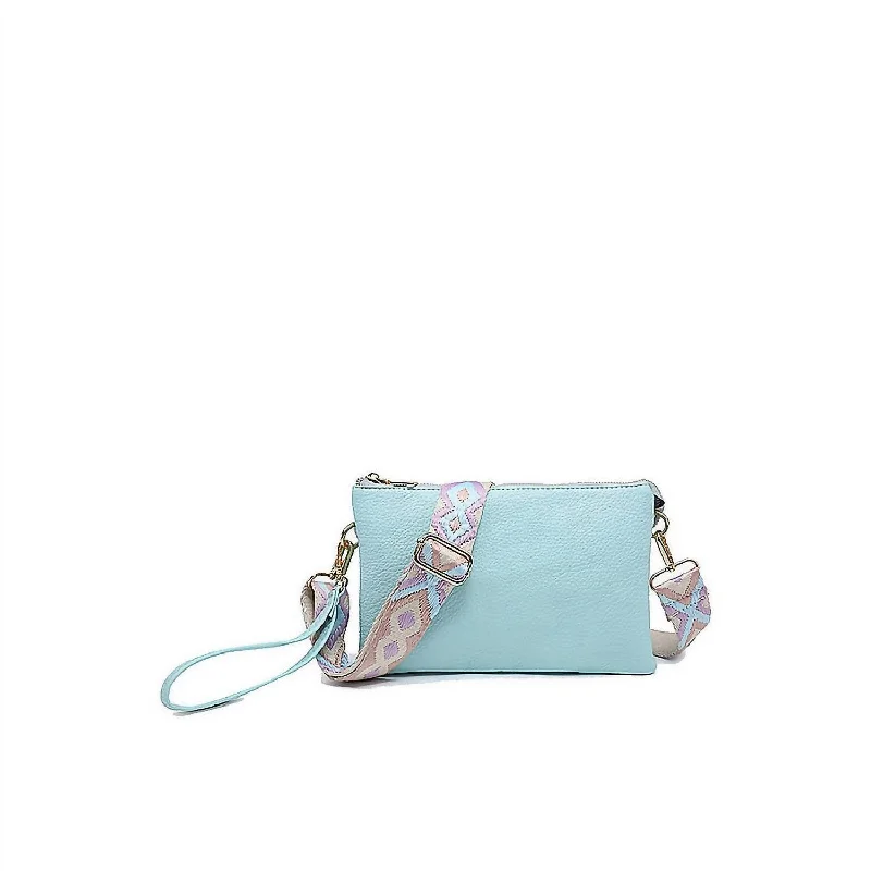 Geometric - Printed PVC Crossbody Bag in Multicolor for Trendy Street StyleIzzy Crossbody W/ Guitar Strap In Dusty Blue