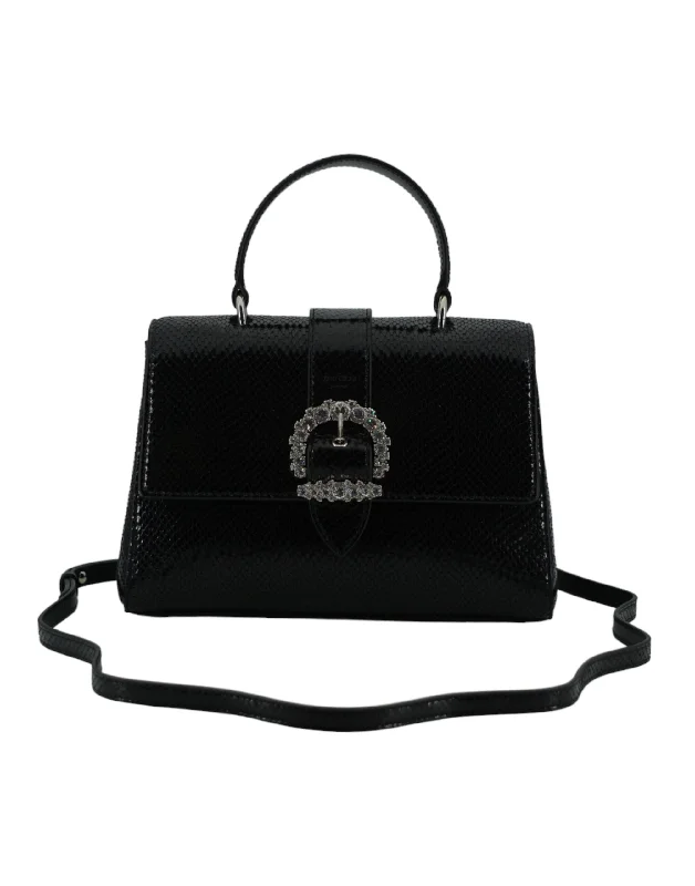 Shoulder Bag with Chain Strap in Silver for a Trendy AppearanceJimmy Choo Black Leather Top Handle Shoulder Bag