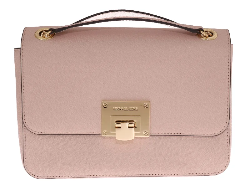 Shoulder Bag with Chain Strap in Silver for a Trendy AppearanceMichael Kors Elegant Pink Tina Shoulder Bag