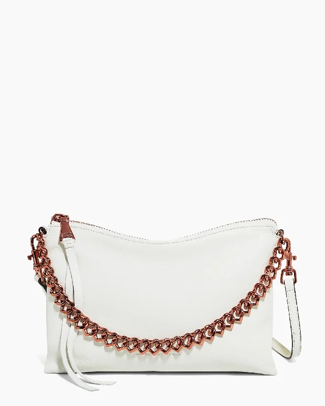 Metallic Crossbody Bag in Silver for New Year's Eve and Special CelebrationsMystro Heart Chain Convertible Crossbody