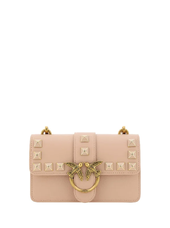 Shoulder Bag with Geometric Pattern in Multicolor for a Contemporary StylePINKO Chic Pink Cipria Mini Love Shoulder Bag