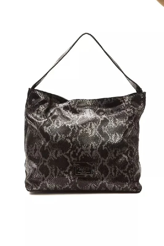 Embroidered Denim Shoulder Bag in Blue for a Vintage VibePompei Donatella Chic Python Print Leather Shoulder Women's Bag