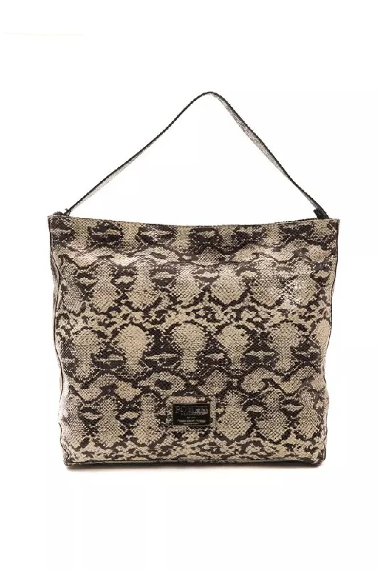 Pvc Shoulder Bag in Clear with Glitter for a Fun and Modern LookPompei Donatella Chic Python Print Leather Shoulder Women's Bag