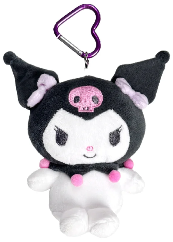 Mirrored Clutch in Silver for Futuristic - Themed GatheringsSanrio Kuromi Plush Mascot Carabiner Pouch