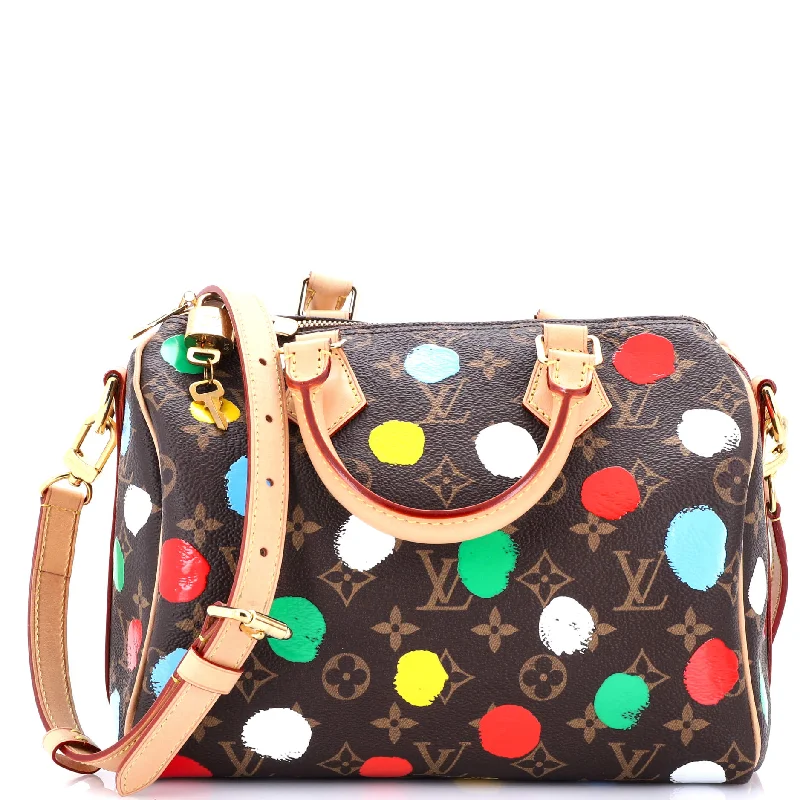 Women's Crossbody Bag with RFID - Blocking Pocket in Black for Safe TravelSpeedy Bandouliere Bag Yayoi Kusama Painted Dots Monogram Canvas 25