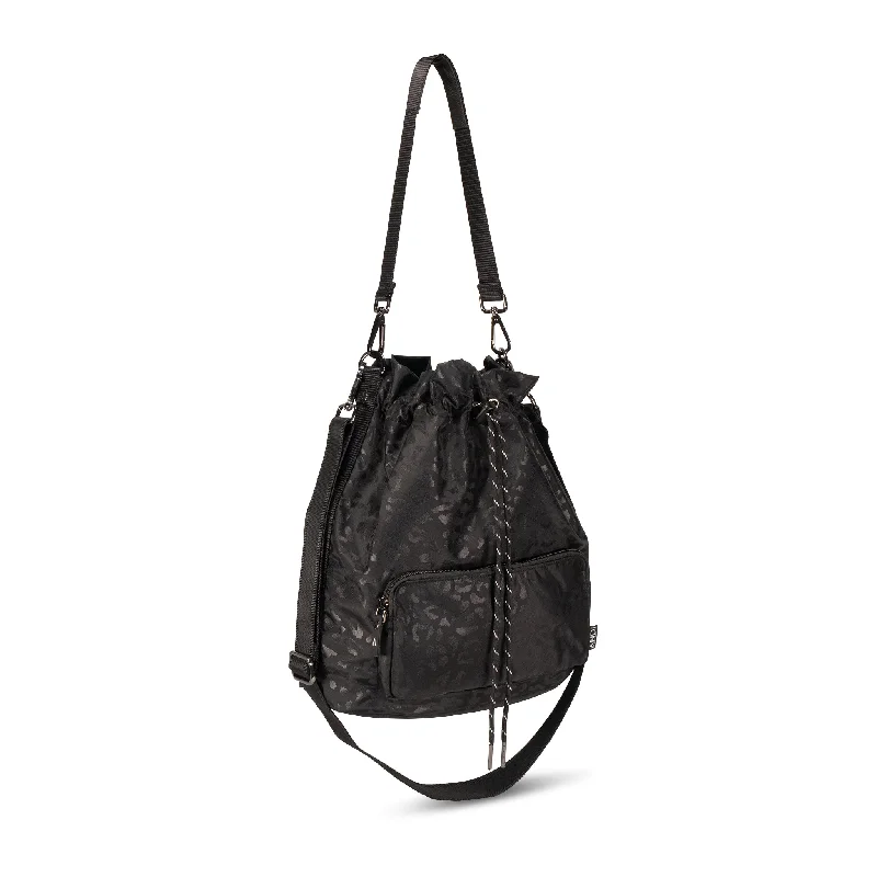 Crossbody - Style Women's Backpacks in Beige for Hands - Free MobilityThe Bucket - Black Leopard