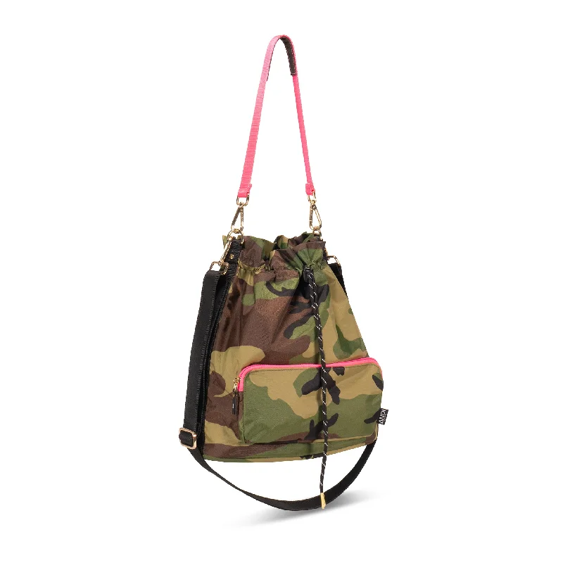 Leather - Trimmed Women's Backpacks in Cream for a Touch of LuxuryThe Bucket - Uncamo