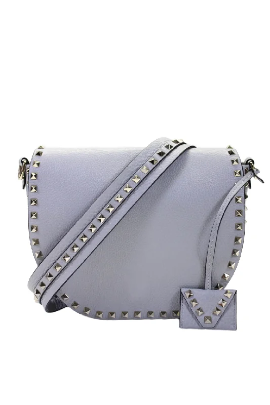 Women's Crossbody Bag with Multiple Compartments in Gray for Organized Daily UseValentino Garavani Womens Light Gray Rockstud Half Moon Crossbody Bag Handbag