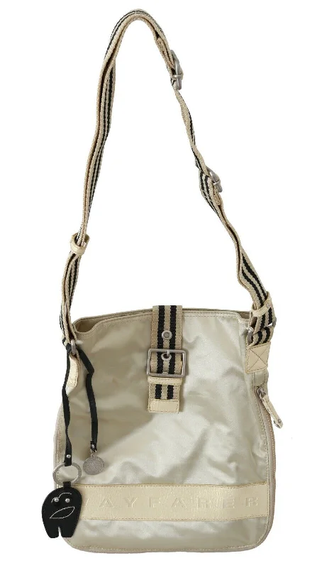 Leather Shoulder Bag with Magnetic Closure in Black for Quick AccessWAYFARER Chic Beige Fabric Handbag