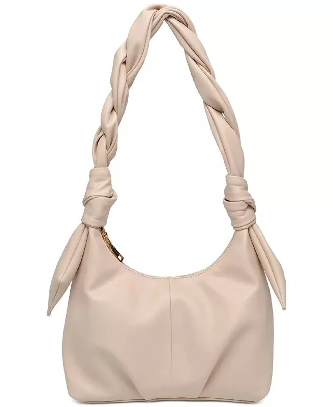 Pvc Shoulder Bag in Clear with Glitter for a Fun and Modern LookWomen's Corey Braid Shoulder Bag In Almond