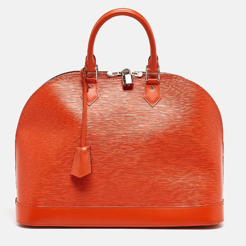 Adjustable Strap Women's Satchels in Orange for Custom ComfortLouis Vuitton Piment Epi Leather Alma Gm Bag